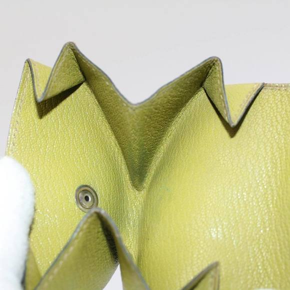 HERMES Revan Cattle Coin Purse Leather Green Auth yb333 - Picture 11 of 16